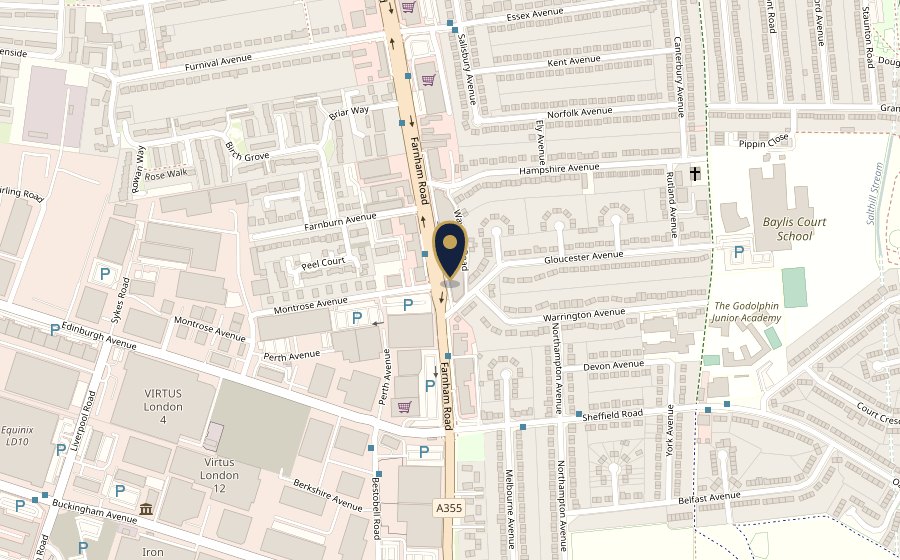 Map showing 266 Farnham Road