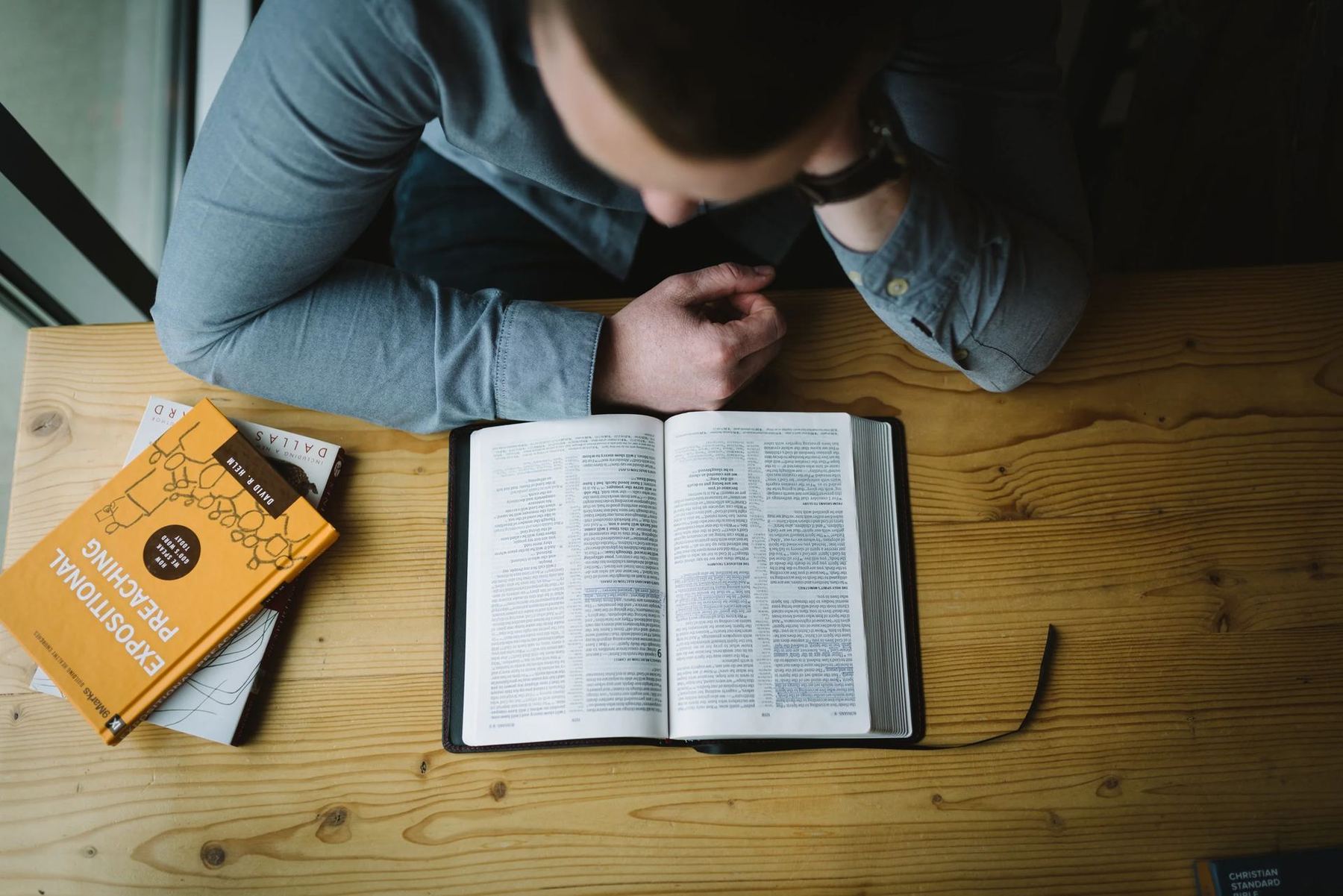An open book on a desk